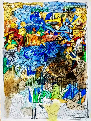 Original Abstract Expressionism Architecture Drawings by Jose Luis Lazaro Ferre