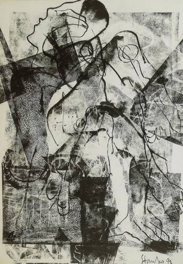 Original Abstract Expressionism Abstract Drawings by Stanislav Bojankov