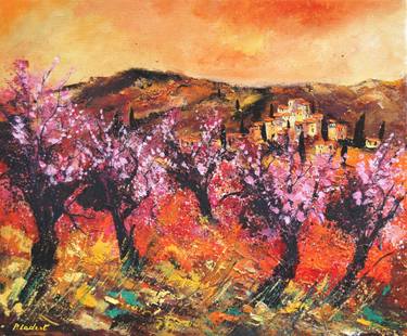 Original Abstract Expressionism Landscape Painting by Pol Ledent
