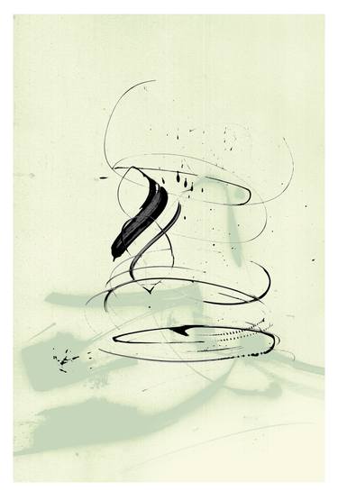 Original Abstract Calligraphy Printmaking by Iskra Johnson