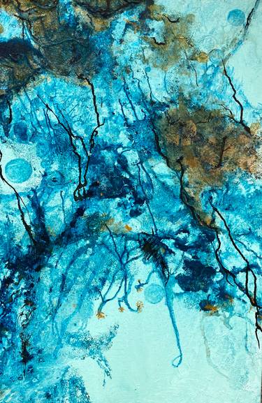 Original Abstract Expressionism Water Mixed Media by Stephanie Fuller