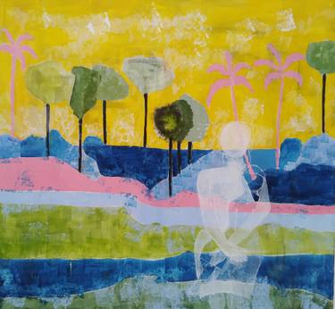 Original Figurative Garden Paintings by Benelisa Franco