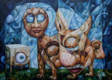 Original Cubism Science Paintings by Alex Lavrov