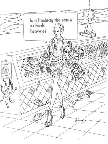 Original Figurative Fashion Drawing by Joshua Wong