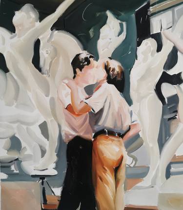 Original Figurative People Paintings by Laslo Sergiu