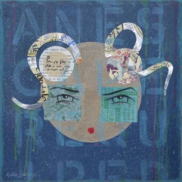 Original Fine Art Pop Culture/Celebrity Collage by Acko Laurinn