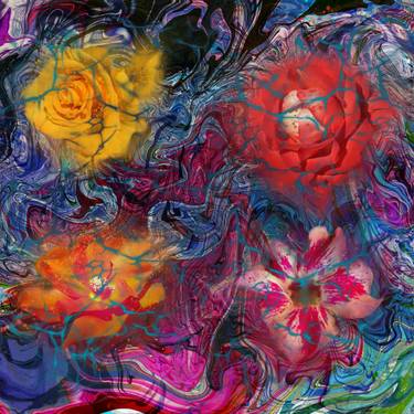 Original Abstract Expressionism Botanic Mixed Media by Cicero Spin