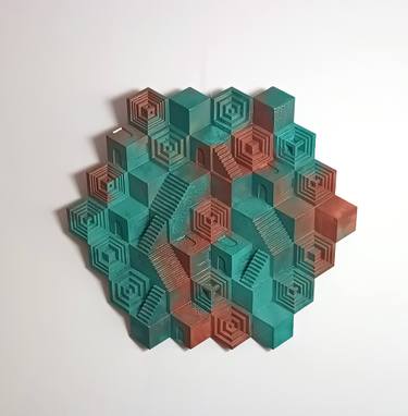 Original Geometric Abstract Sculpture by Atanas Atanasov