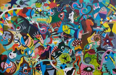 Original Abstract Expressionism Abstract Painting by Wanida Em