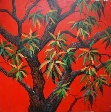 Print of Figurative Tree Paintings by Iñaki Gurtubay Goicoechea