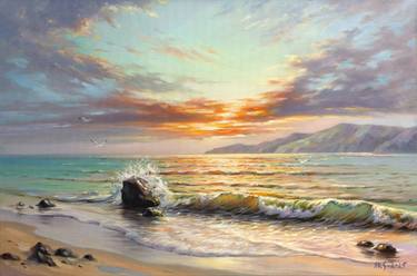 Original Romanticism Seascape Painting by Yaroslav Sobol