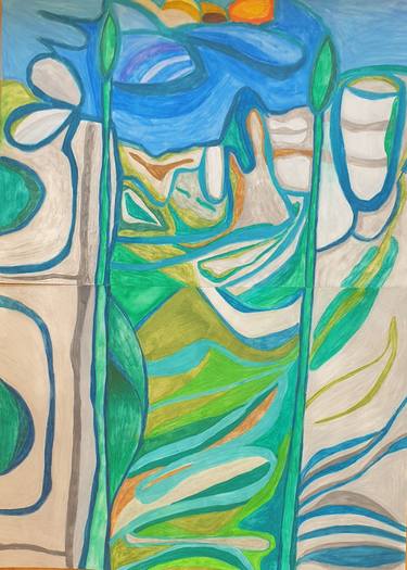 Original Abstract Landscape Mixed Media by Luna Ljus