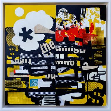 Original Abstract Expressionism Cartoon Collage by Jim Ford