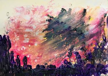 Original Abstract Expressionism Mortality Paintings by Carmen Moreno