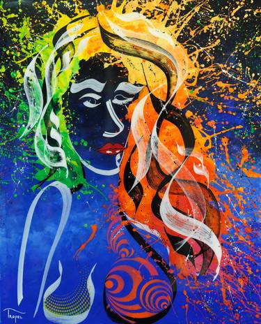 Original Expressionism Portrait Painting by Tropel Art