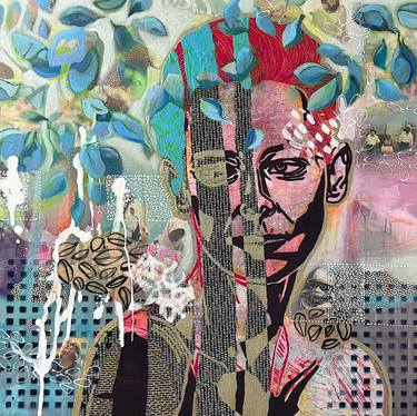Original Figurative Women Mixed Media by Marita Tobner