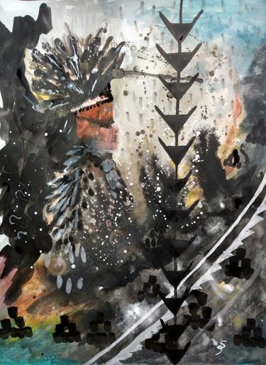Original Abstract Expressionism Abstract Painting by Shanti Parks