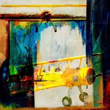 Original Contemporary Airplane Mixed Media by Frank Martin