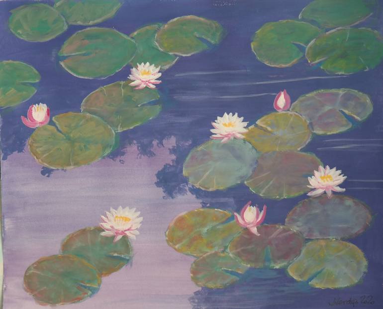 Water lilies 9 Painting by Joseph Verdejo | Saatchi Art