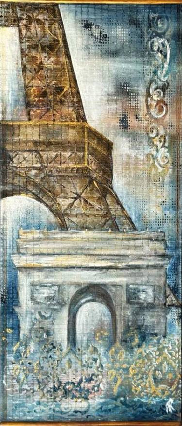 Original Abstract Architecture Painting by Anne Robin