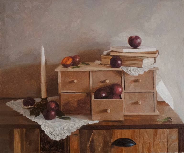 Original Contemporary Still Life Paintings by Radosveta Zhelyazkova