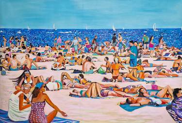 Original Contemporary Beach Paintings by Alexandra Djokic