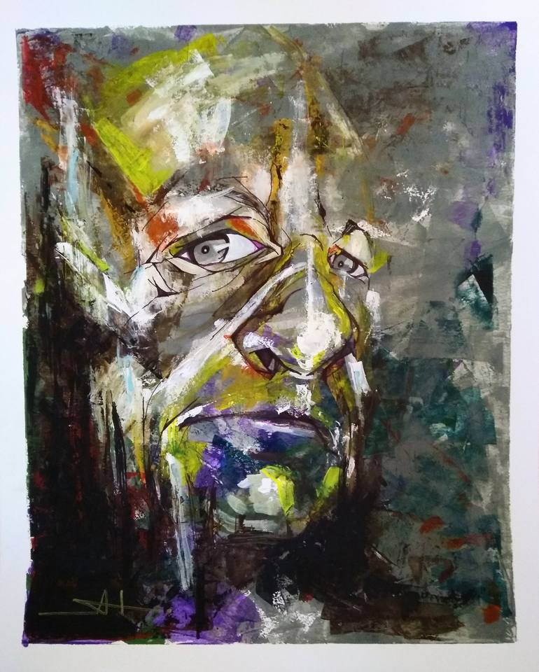 Original Abstract Expressionism Portrait Paintings by Akemi Watanabe
