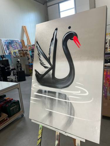 Original Artificial Intelligence Water Paintings by Helge Steinmann Bomber