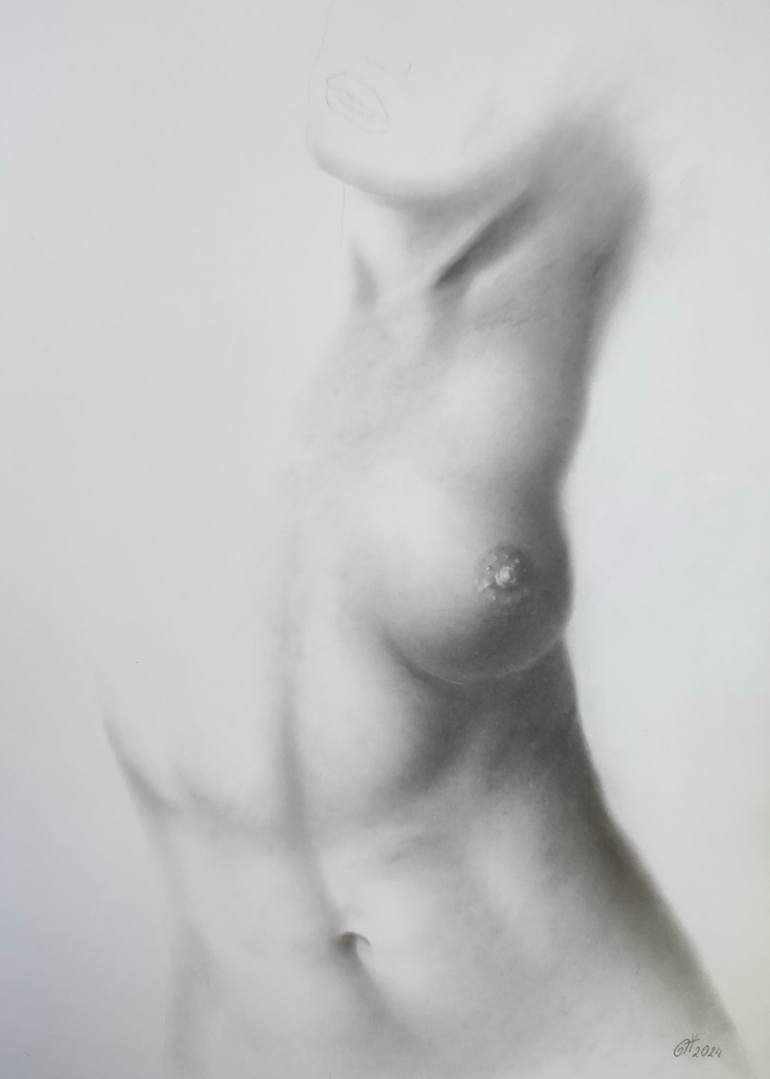 Print of Black & White Body Drawings by Yaroslav Teslenko