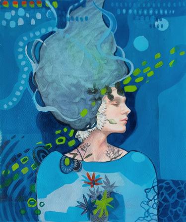 Original Contemporary Women Mixed Media by Dunja Jung
