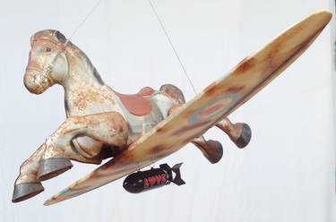 Original Pop Art Aeroplane Sculpture by Dangerous Minds Artists
