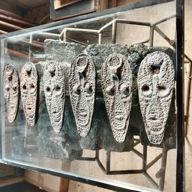 Original Portraiture Abstract Sculpture by Stefan Van Der Ende