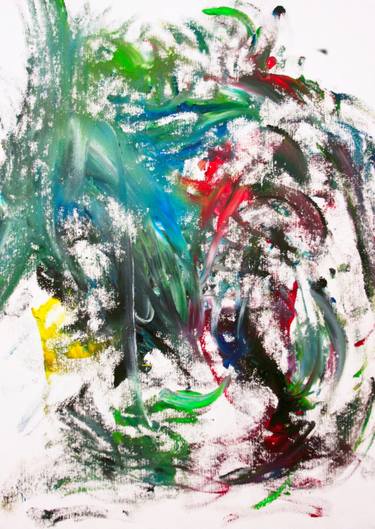 Original Abstract Expressionism Abstract Painting by Raj Dharam Kaur