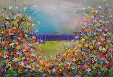 Original Abstract Expressionism Floral Paintings by Hai Linh Le