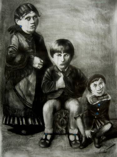 Original Expressionism People Drawings by Giuditta R