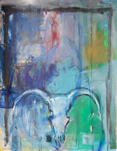 Original Abstract Classical Mythology Mixed Media by Carol Mcdermott