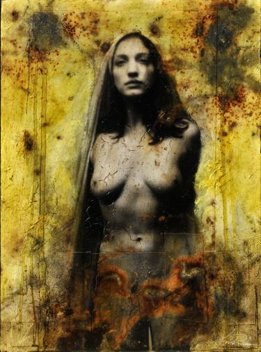 Original Black & White Nude Mixed Media by Kevin Rolly