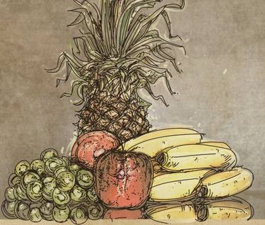 Original Fine Art Food Mixed Media by Silvia Gaudenzi