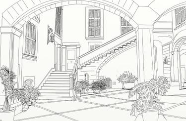Original Art Deco Architecture Drawings by Silvia Gaudenzi
