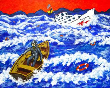 Original Conceptual Boat Paintings by Mike Kraus