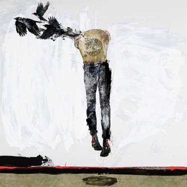 Original Abstract Men Mixed Media by Sait Mingü