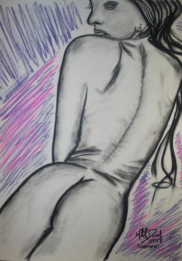 Original Figurative Nude Drawing by Michael David