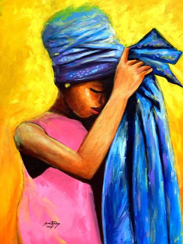Original Art Deco Children Painting by Smith Olaoluwa
