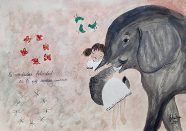 Original Abstract Expressionism Animal Painting by Elena Parau