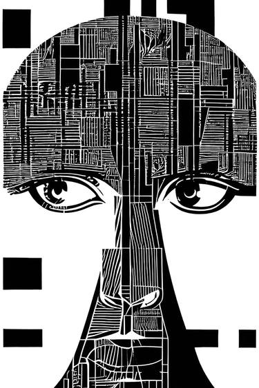 Original Abstract Portrait Digital by Vas Sarisi