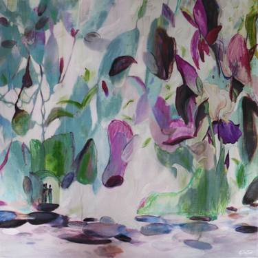 Original Abstract Botanic Painting by Eva Sol