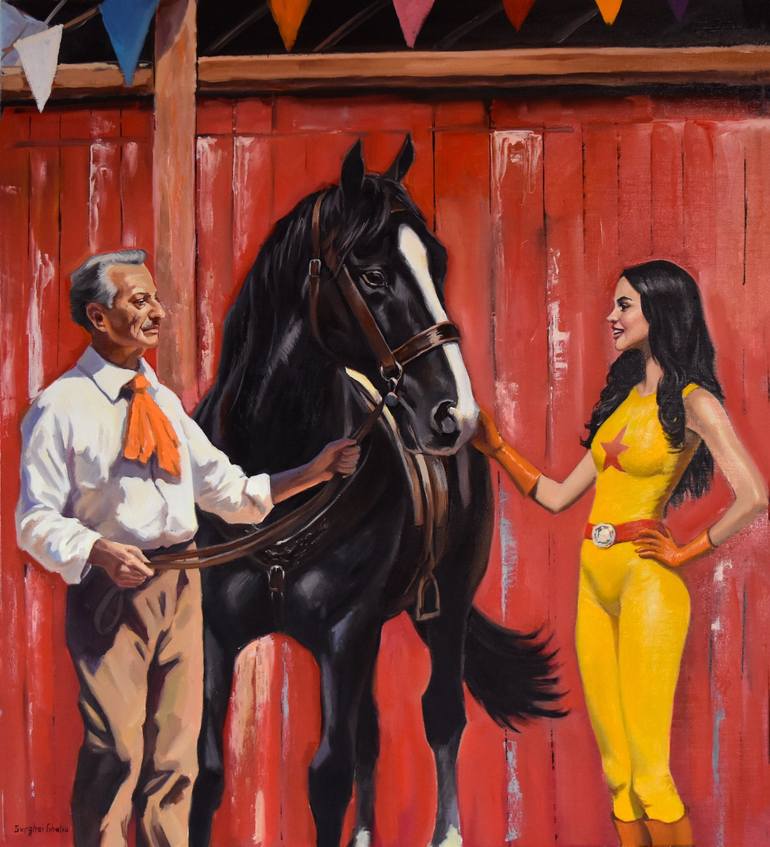 In the circus town II Painting by Serghei Ghetiu | Saatchi Art