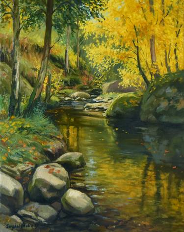 Original Impressionism Landscape Painting by Serghei Ghetiu