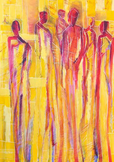 Original Abstract People Painting by Sara Swati