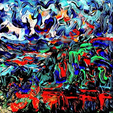 Original Abstract Garden Mixed Media by Andrew Walaszek